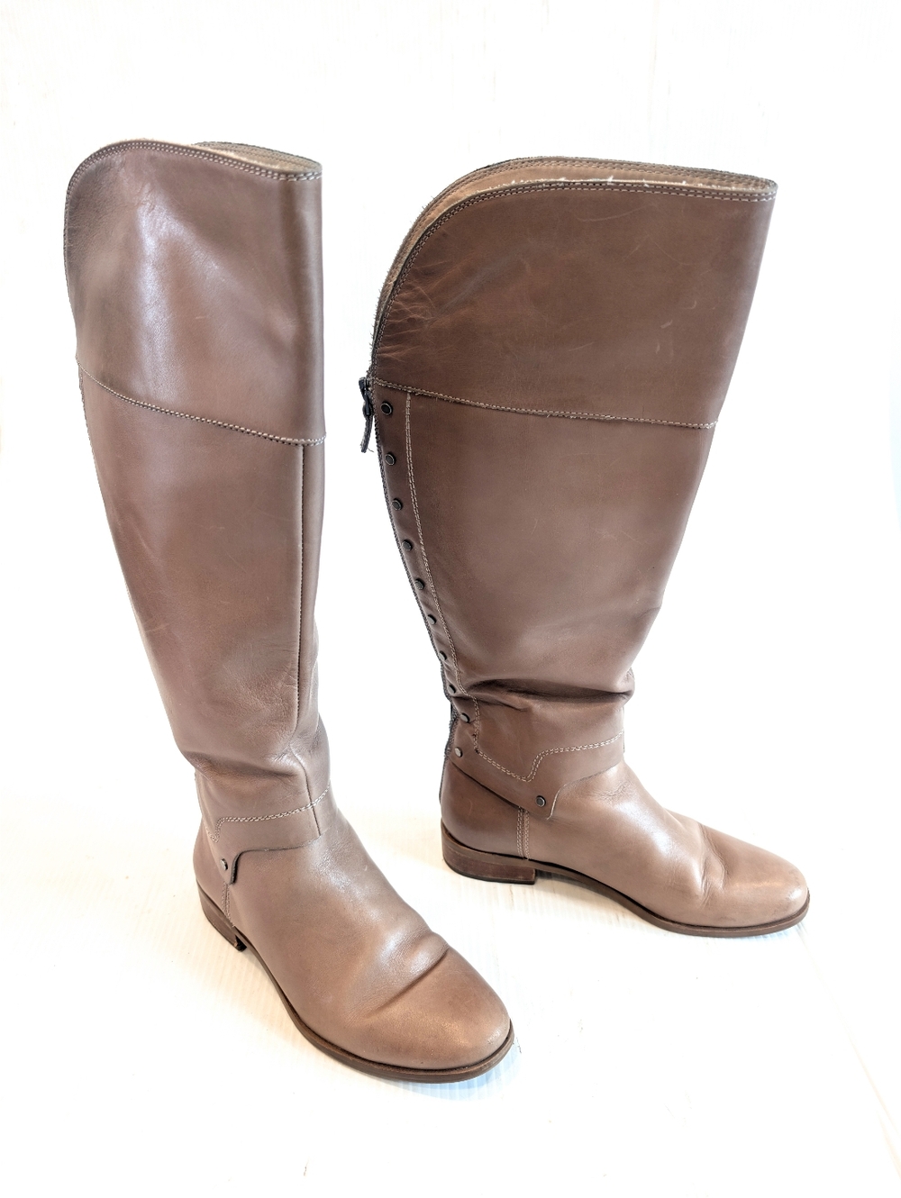 FRANCO SARTO Roxie Women's Tall Knee High Tan Leather Riding Boots Size 6.5